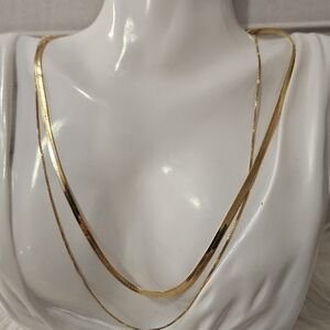 Elegant Gold-Tone Double Layer Necklace